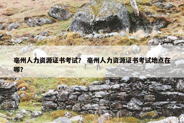 亳州人力资源证书考试？ 亳州人力资源证书考试地点在哪？