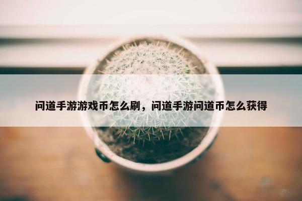 问道手游游戏币怎么刷，问道手游问道币怎么获得